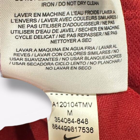 Nike Golf Polo Shirt Women's Medium Red‎ Golf Famous Grouse Dri Fit Short Sleeve - Picture 9 of 10